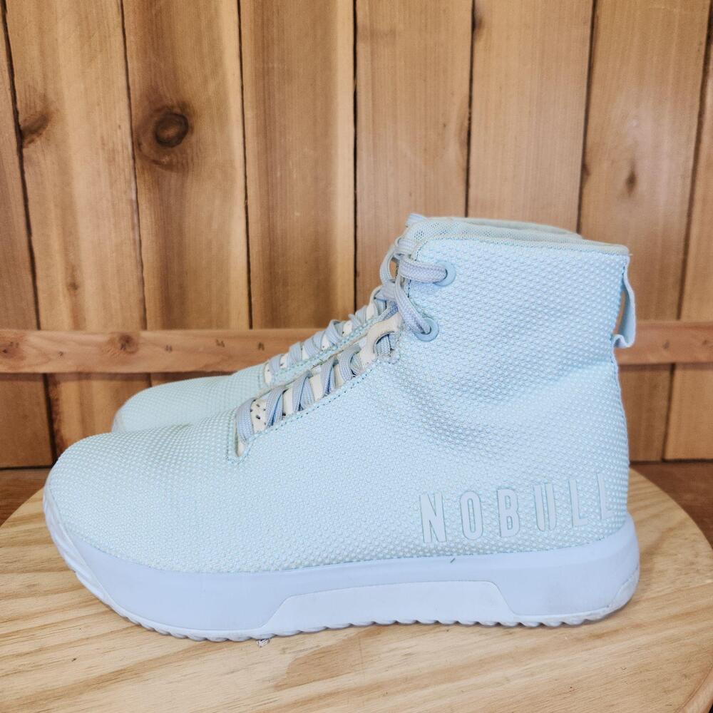 NOBULL High Top Trainer Shoes Womens 9.5 Light Blue Training Gym Athletic